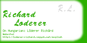 richard loderer business card