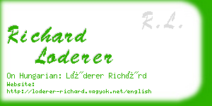 richard loderer business card